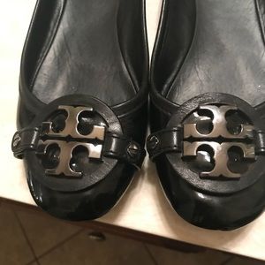 Tory Burch black patent flats